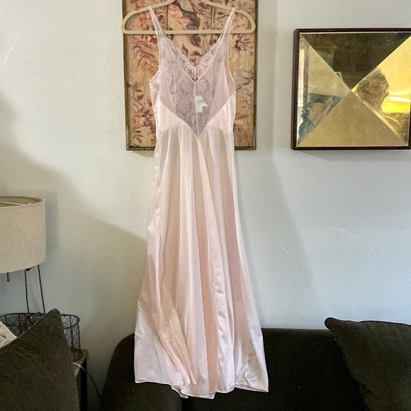 70S VINTAGE UNDERCOVER WEAR STR BOHO LONG NIGHTGOWN SLIP DRESS VINTAG LINGERIE M - Picture 5 of 15